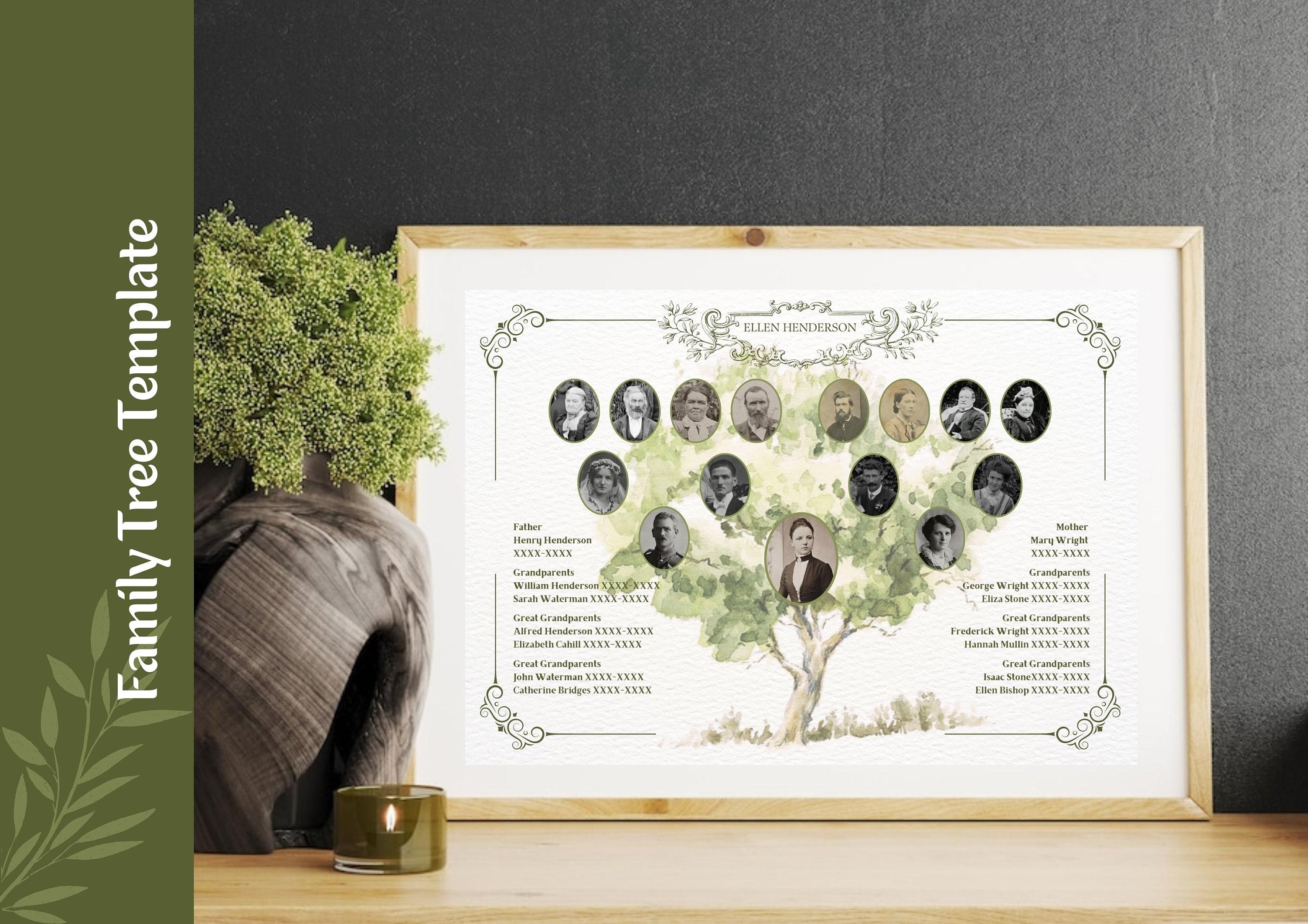 Family Tree Template Family Tree Chart Genealogy Print Family ...