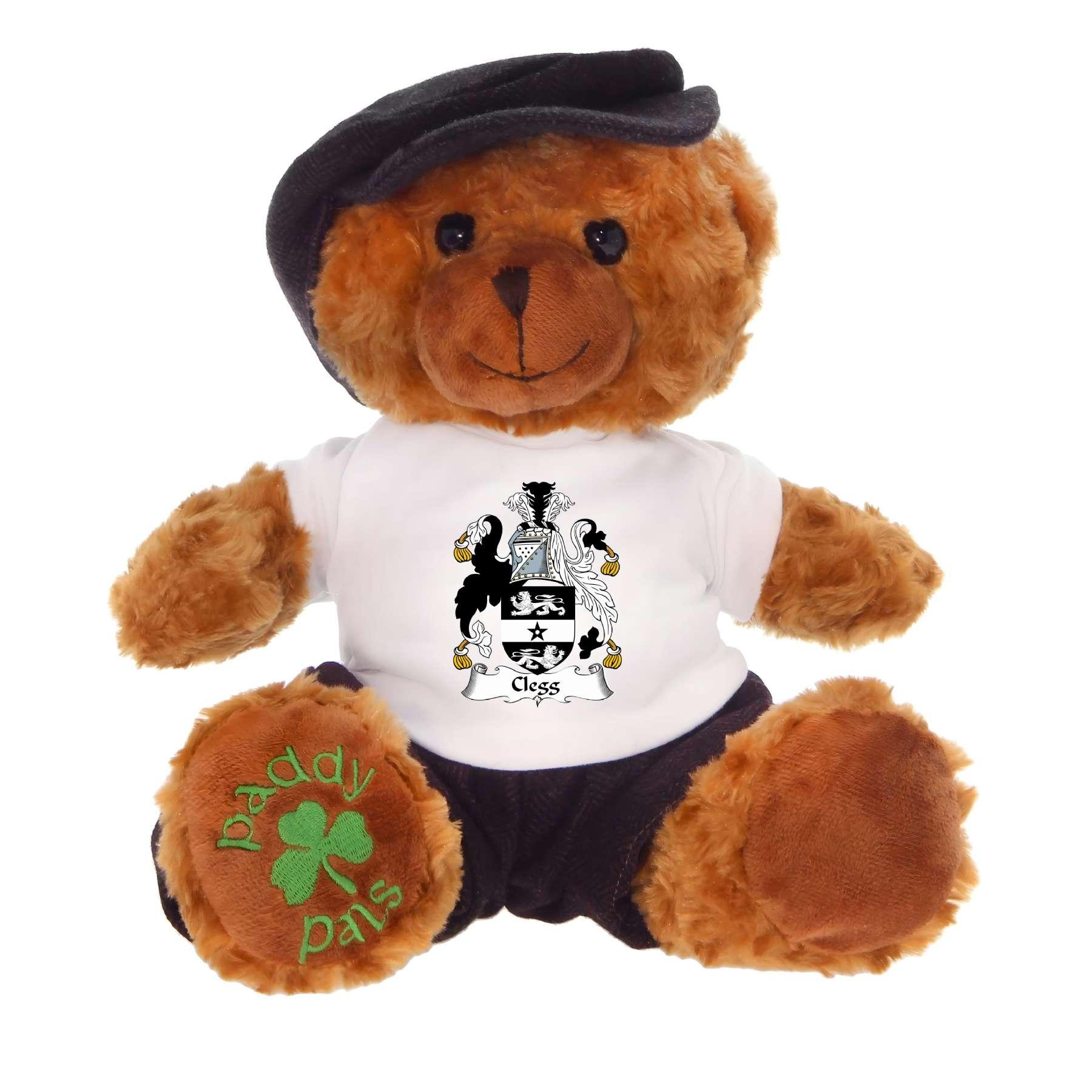 Clegg Family Crest Teddy Bear, Buy the Clegg Irish Coat of Arms Bear