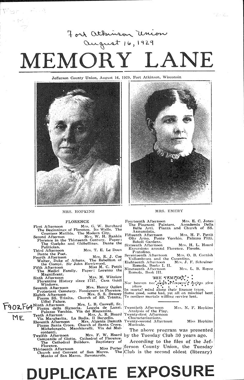 Memory lane | Newspaper Article/Clipping | Wisconsin Historical ...